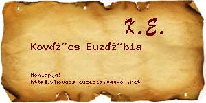 Kovács Euzébia névjegykártya